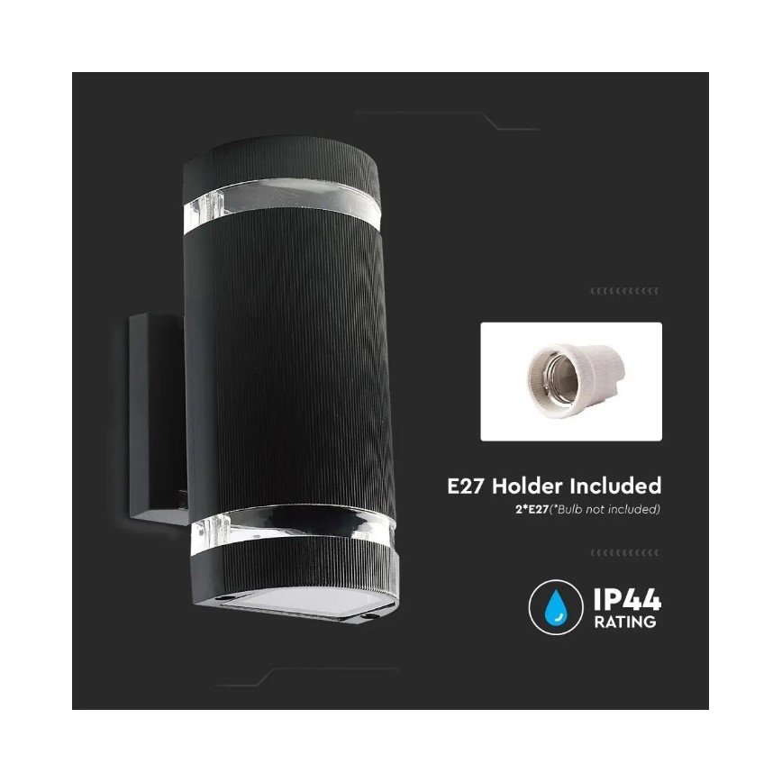 Utomhus vägglampa 2xE27/60W/230V IP44