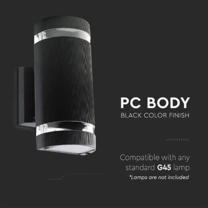 Utomhus vägglampa 2xE27/60W/230V IP44