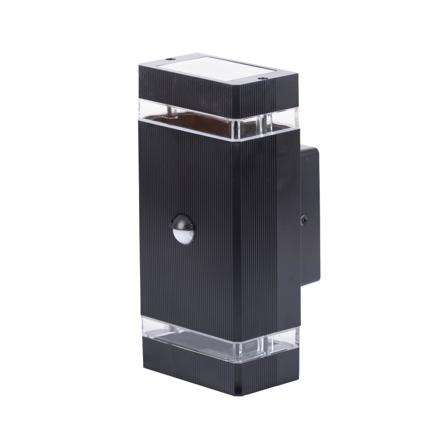 Utomhus vägglampa med sensor NIZZA 2xGU10/35W/230V IP65