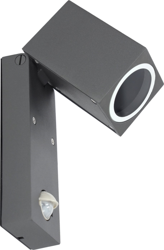 Utomhus vägglampa med sensor QUAZAR 1xGU10/35W/230V IP44 grå