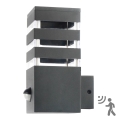 Utomhus vägglampa med sensor TEKSAS 1xE27/12W/230V IP44 grafit