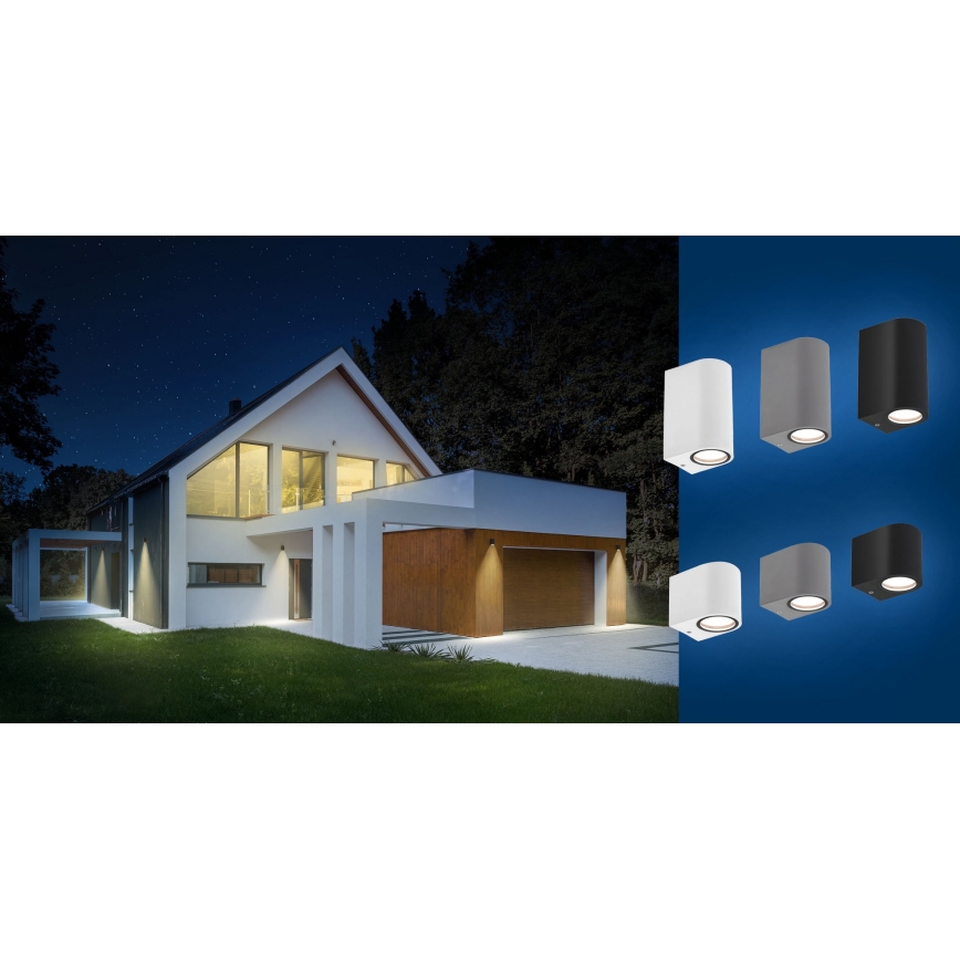 Utomhus vägglampa  PARETE 2xGU10/6W/230V IP54 vit 