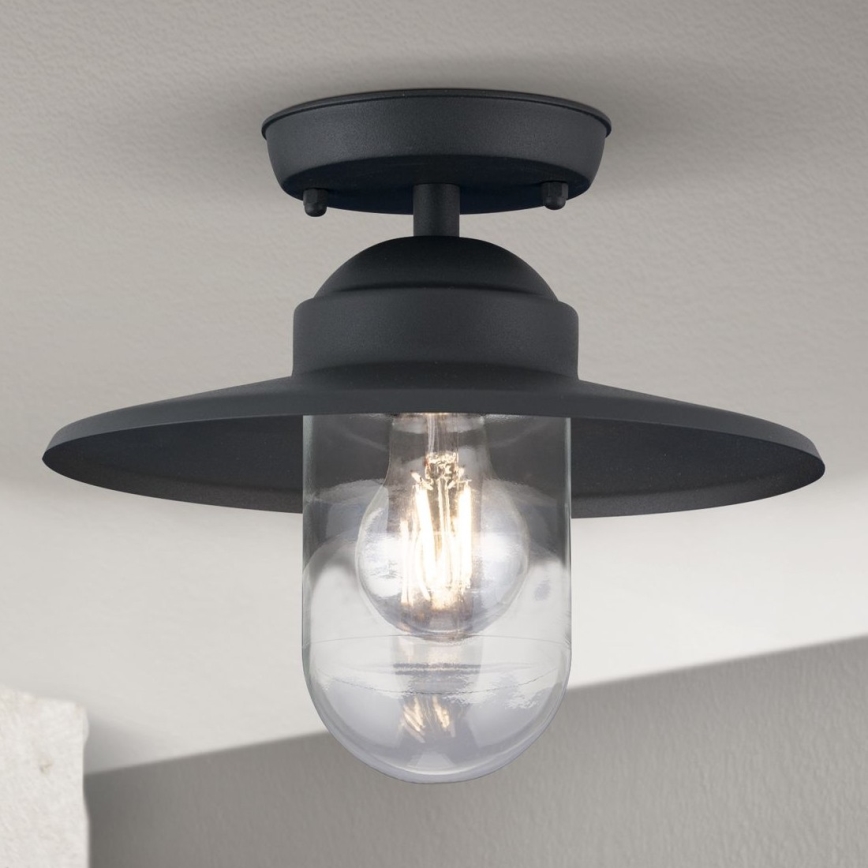 Utomhus ytmonterad ljuskrona EDWARD 1xE27/60W/230V IP44 svart