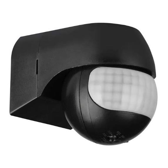 Utomhusbelysning med sensor  230V IP44 svart