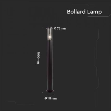 Utomhuslampa 1xE27/18W/230V IP44 100 cm