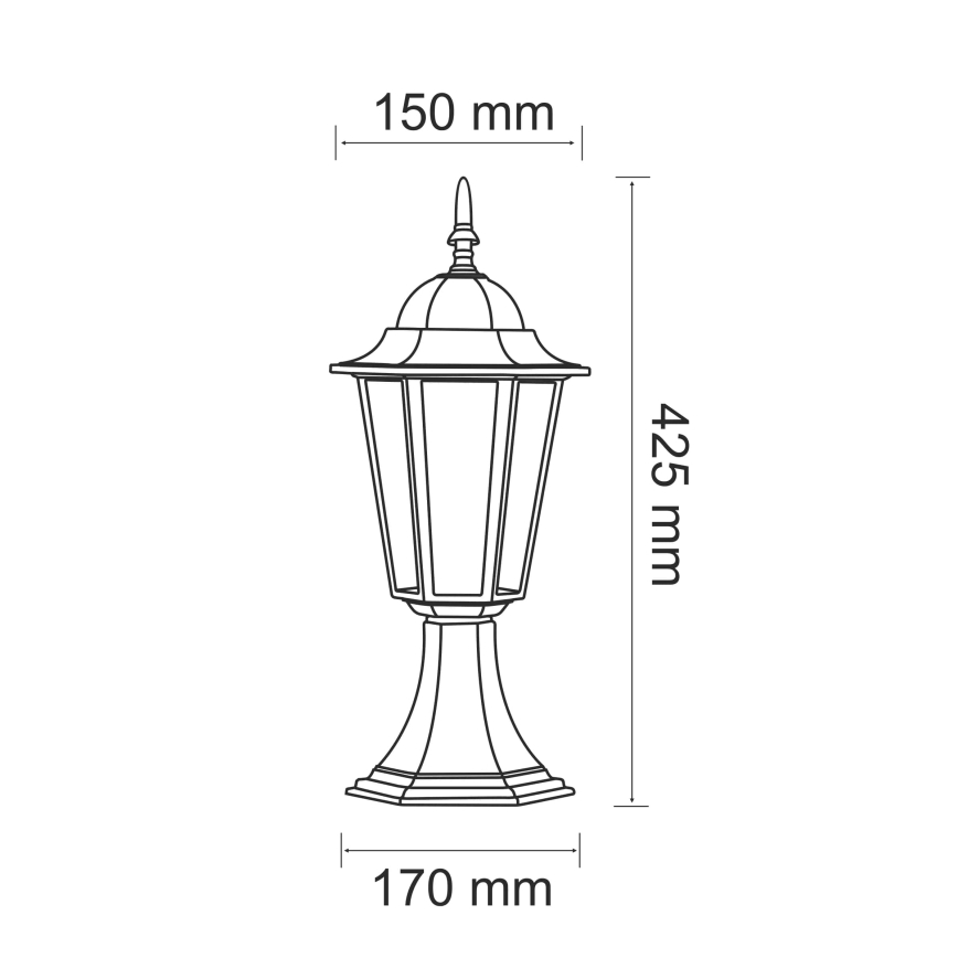 Utomhuslampa 1xE27/20W/230V IP43 42,5 cm patina