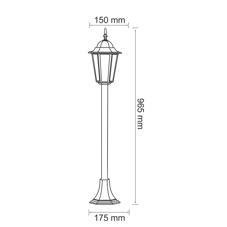 Utomhuslampa 1xE27/20W/230V IP43 96,5 cm patina
