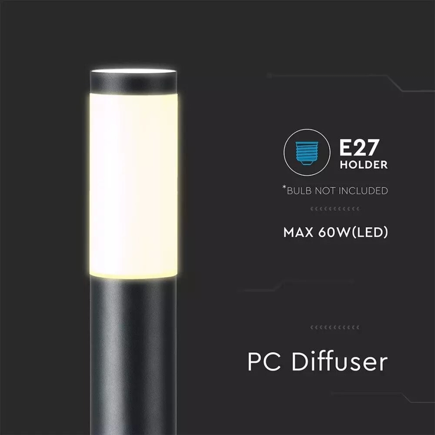 Utomhuslampa 1xE27/60W/230V IP44 110cm svart
