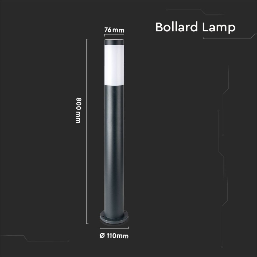 Utomhuslampa 1xE27/60W/230V IP44 80cm grå