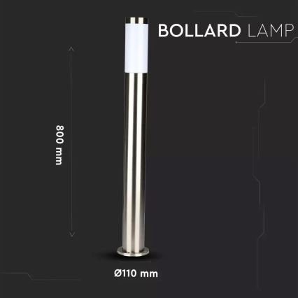 Utomhuslampa 1xE27/60W/230V IP44 80 cm matt krom