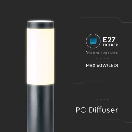 Utomhuslampa 1xE27/60W/230V IP44 80cm svart