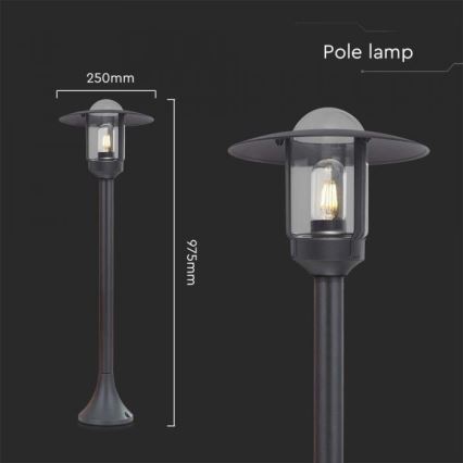 Utomhuslampa 1xE27/60W/230V IP44 svart