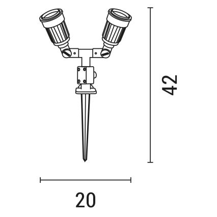 Utomhuslampa 2xE27/15W/230V IP44 svart