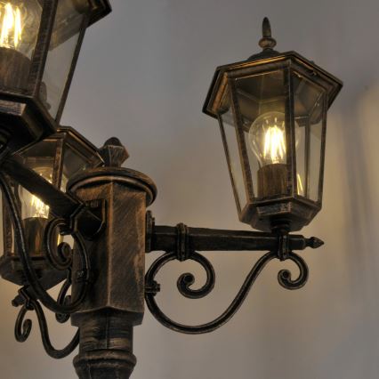 Utomhuslampa 3xE27/20W/230V IP43 2,58 m patina