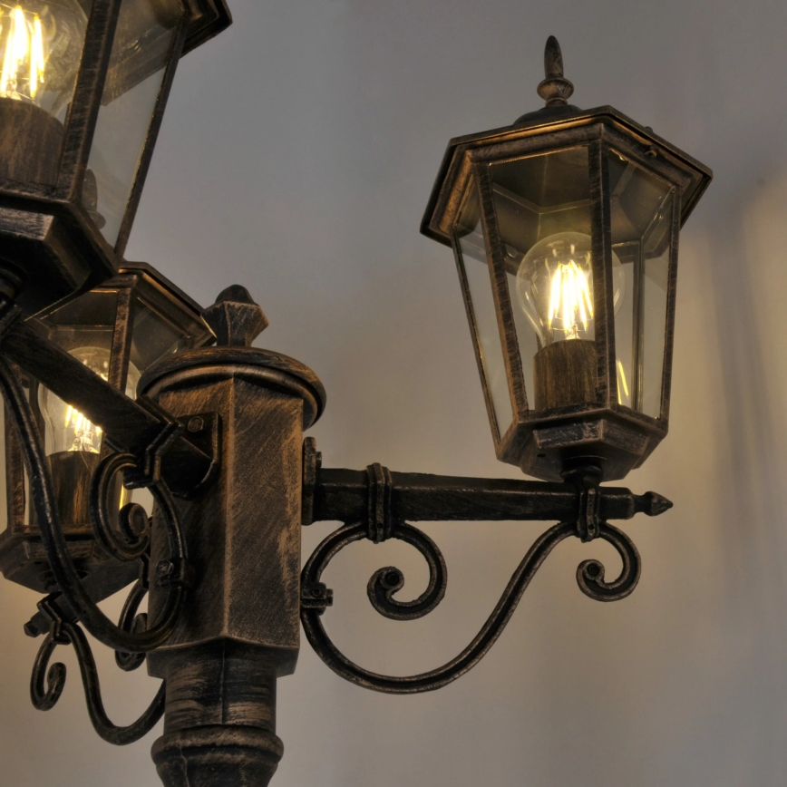 Utomhuslampa 3xE27/20W/230V IP43 2,58 m patina