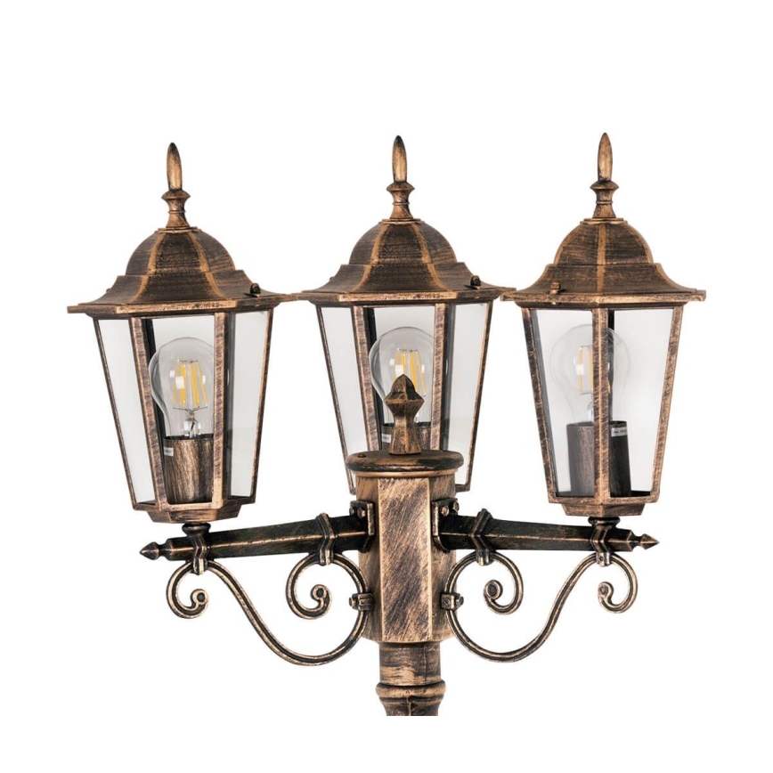 Utomhuslampa 3xE27/20W/230V IP43 2,58 m patina
