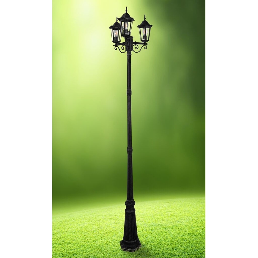 Utomhuslampa 3xE27/20W/230V IP43 2,58 m svart