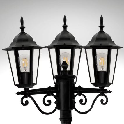 Utomhuslampa 3xE27/20W/230V IP43 2,58 m svart