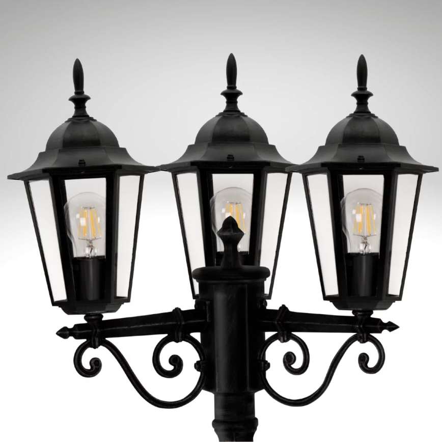 Utomhuslampa 3xE27/20W/230V IP43 2,58 m svart