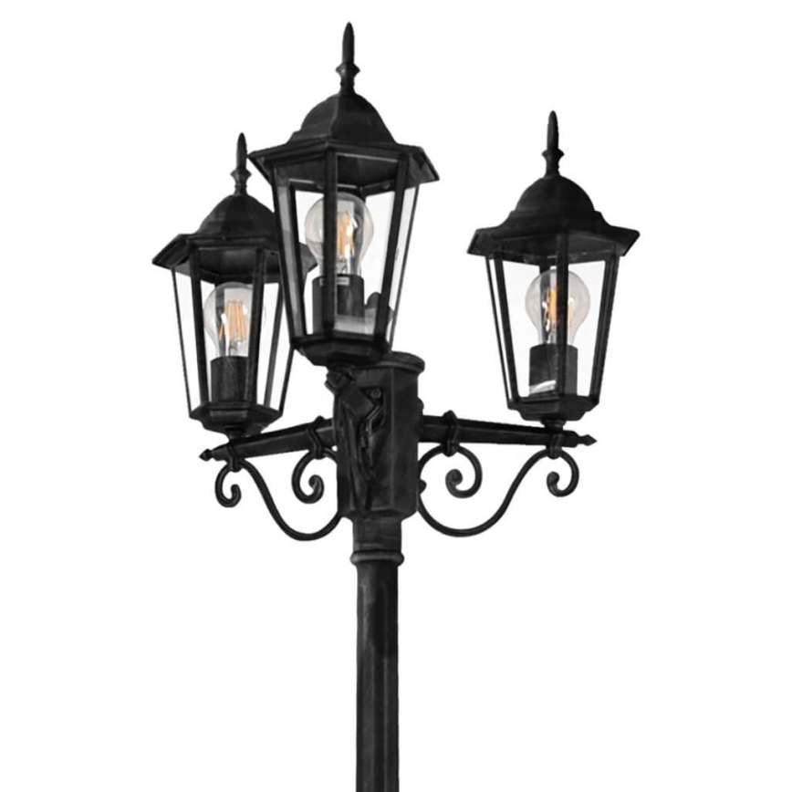 Utomhuslampa 3xE27/20W/230V IP43 2,58 m svart