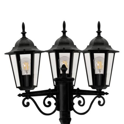 Utomhuslampa 3xE27/20W/230V IP43 2,58 m svart