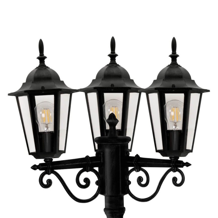 Utomhuslampa 3xE27/20W/230V IP43 2,58 m svart