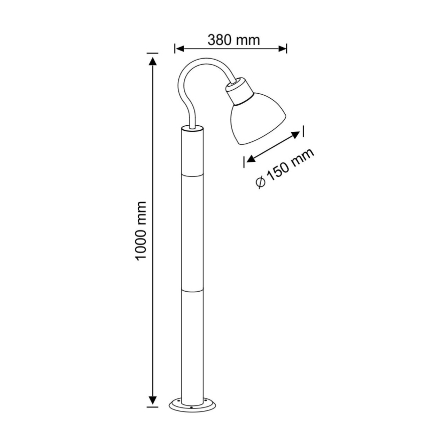 Utomhuslampa ARNE 1xE27/10W/230V IP44 100 cm