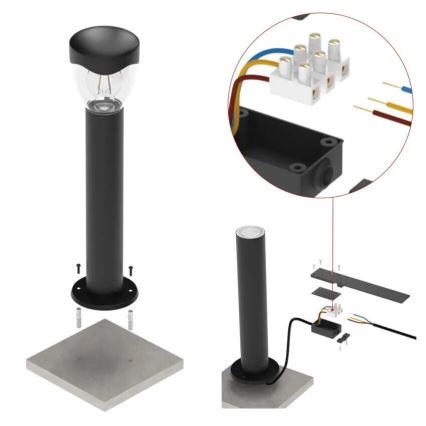 Utomhuslampa ARTEO 1xE27/15W/230V IP44 50 cm