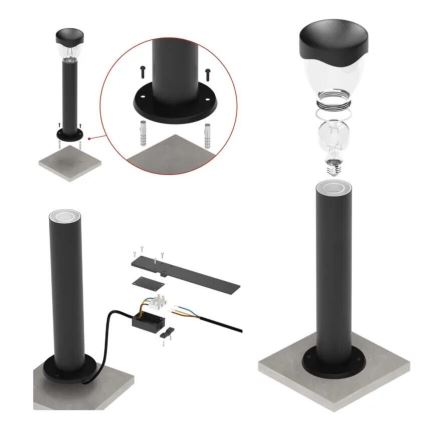 Utomhuslampa ARTEO 1xE27/15W/230V IP44 80 cm
