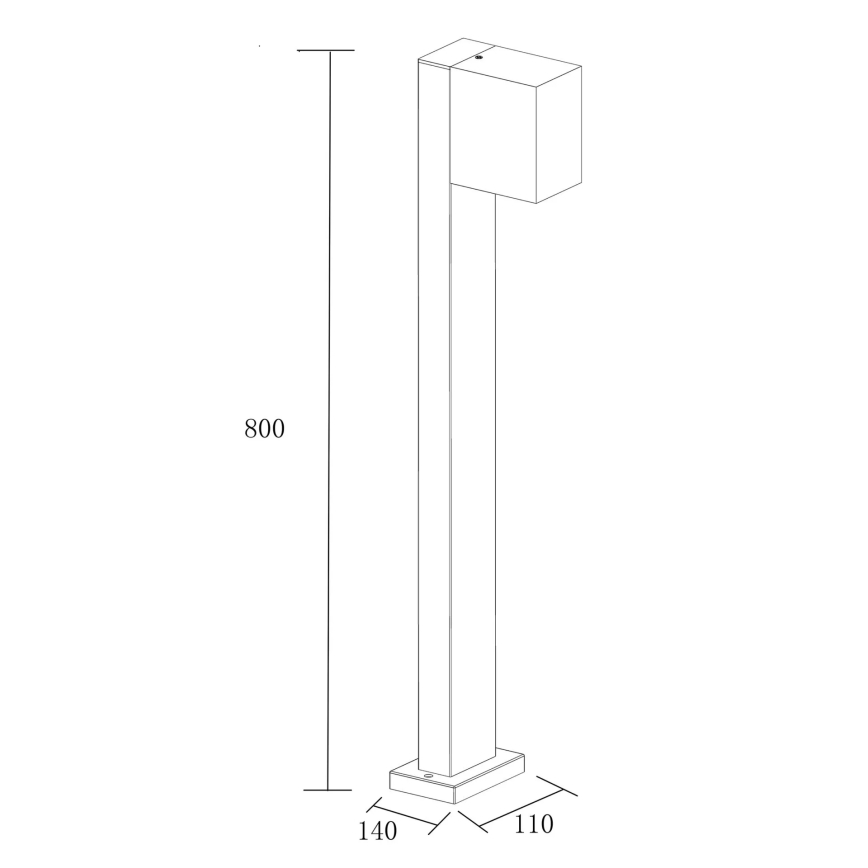 Utomhuslampa BOSTON 1xGU10/10W/230V 80 cm IP54 svart