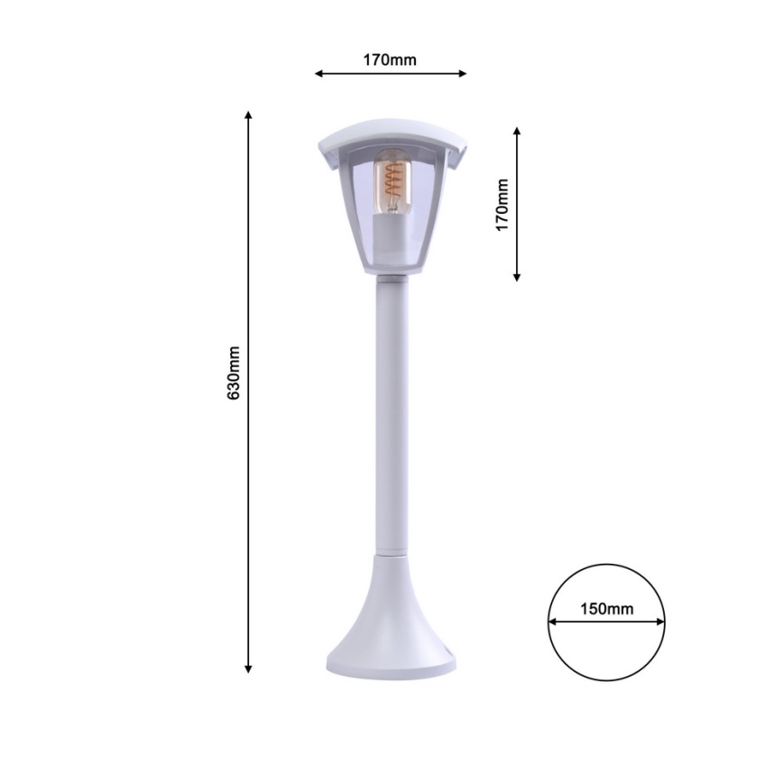 Utomhuslampa FOX 1xE27/40W/230V IP44 vit