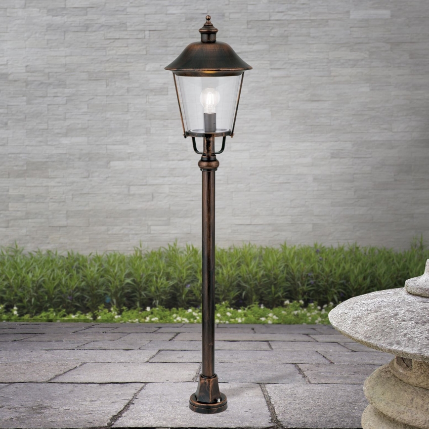 Utomhuslampa KENZO 1xE27/100W/230V IP44 brons/patina