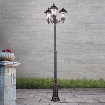 Utomhuslampa KENZO 3xE27/100W/230V IP44 brons/patina
