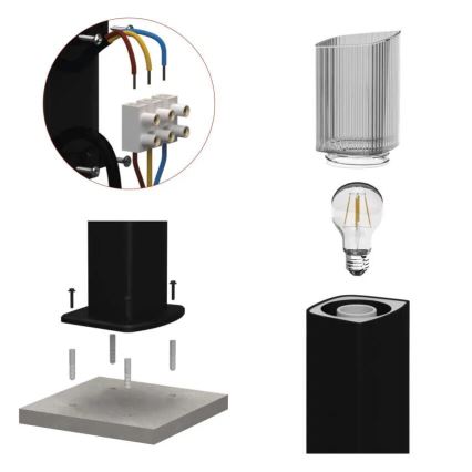 Utomhuslampa LANA 1xE27/25W/230V IP54 75 cm