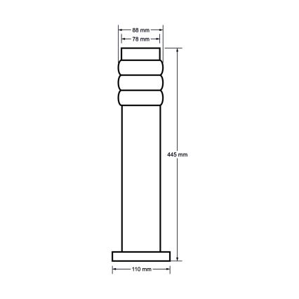 Utomhuslampa LULA 1xE27/11W/230V IP44 rostfri