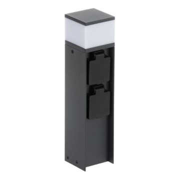 Utomhuslampa med 2 uttag DASTEN 1xG9/11W/230V 30 cm IP44 svart
