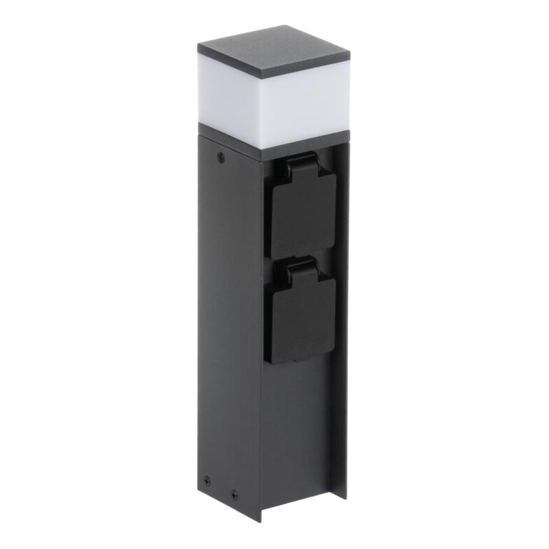 Utomhuslampa med 2 uttag DASTEN 1xG9/11W/230V 30 cm IP44 svart