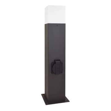 Utomhuslampa med kontakt NEW YORK 1xE27/12W/230V IP44 44 cm grafit
