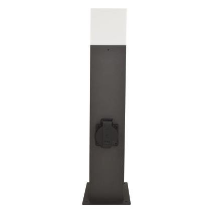 Utomhuslampa med kontakt NEW YORK 1xE27/12W/230V IP44 44 cm antracit