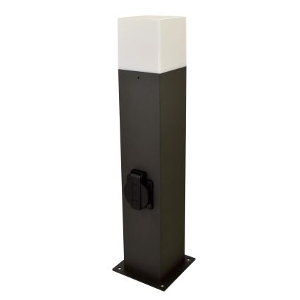 Utomhuslampa med kontakt NEW YORK 1xE27/12W/230V IP44 44 cm antracit