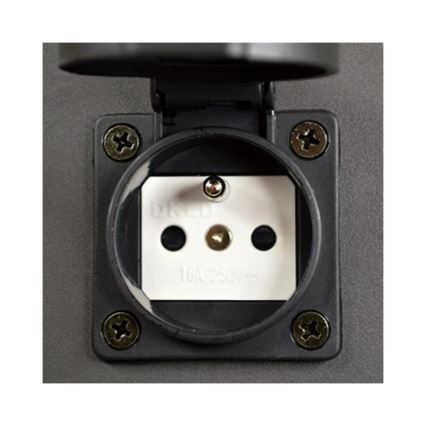 Utomhuslampa med kontakt NEW YORK 1xE27/12W/230V IP44 44 cm antracit
