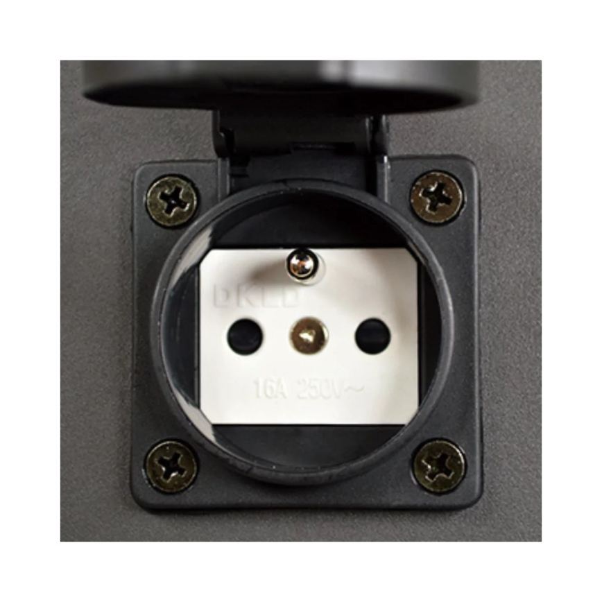Utomhuslampa med kontakt NEW YORK 1xE27/12W/230V IP44 44 cm antracit