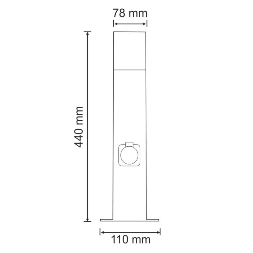 Utomhuslampa med kontakt NEW YORK 1xE27/12W/230V IP44 44 cm antracit