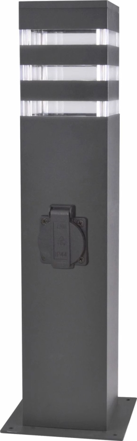 Utomhuslampa med kontakt TEKSAS 1xE27/20W/230V 44 cm IP44 svart