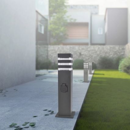 Utomhuslampa med kontakt TEKSAS 1xE27/20W/230V IP54 44 cm