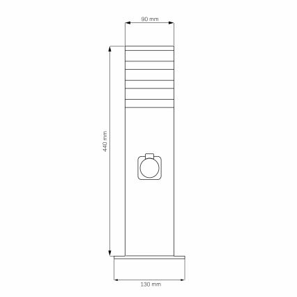 Utomhuslampa med kontakt TEKSAS 1xE27/20W/230V IP54 44 cm