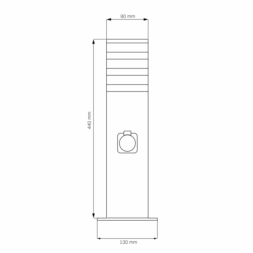 Utomhuslampa med kontakt TEKSAS 1xE27/20W/230V IP54 44 cm