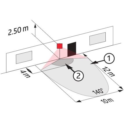 Utomhuslampa med rörelsesensor LC-CLICK 140° IP44 svart