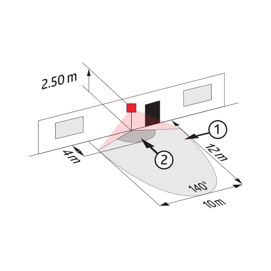 Utomhuslampa med rörelsesensor LC-CLICK 140° IP44 svart