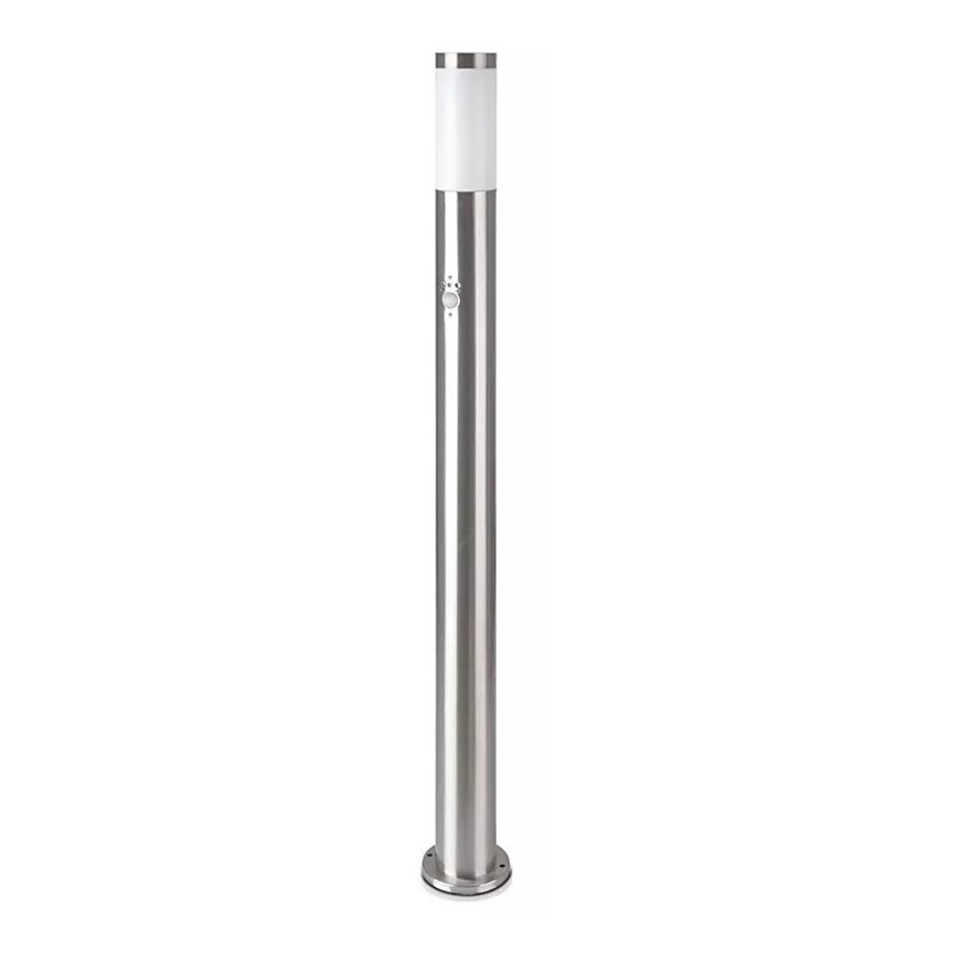 Utomhuslampa med sensor 1xE27/60W/230V IP44 110cm matt krom